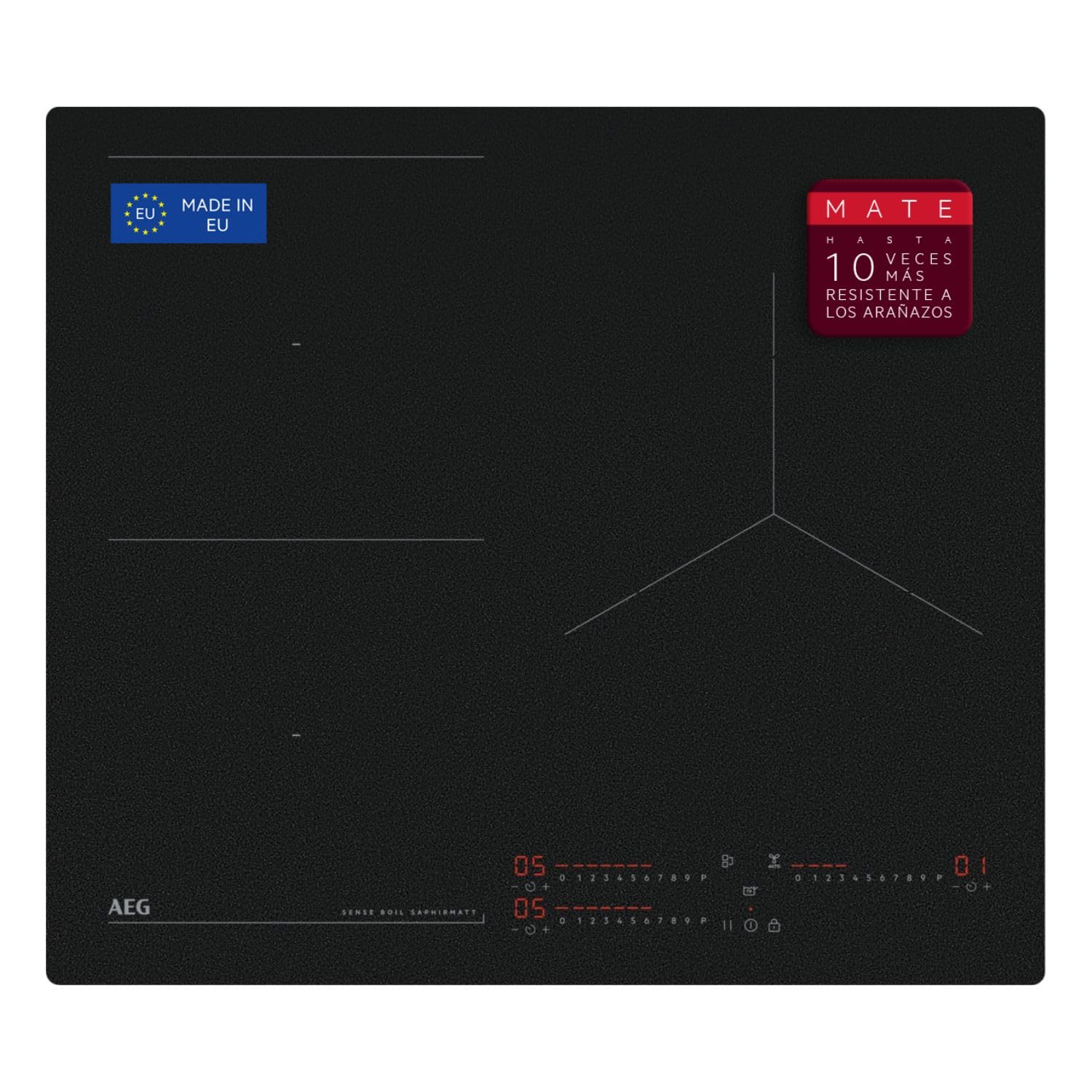 AEG TI63IQ10IZ Placa de Inducción 60 cm, 3 Zonas, SaphirMatt Negro Mate