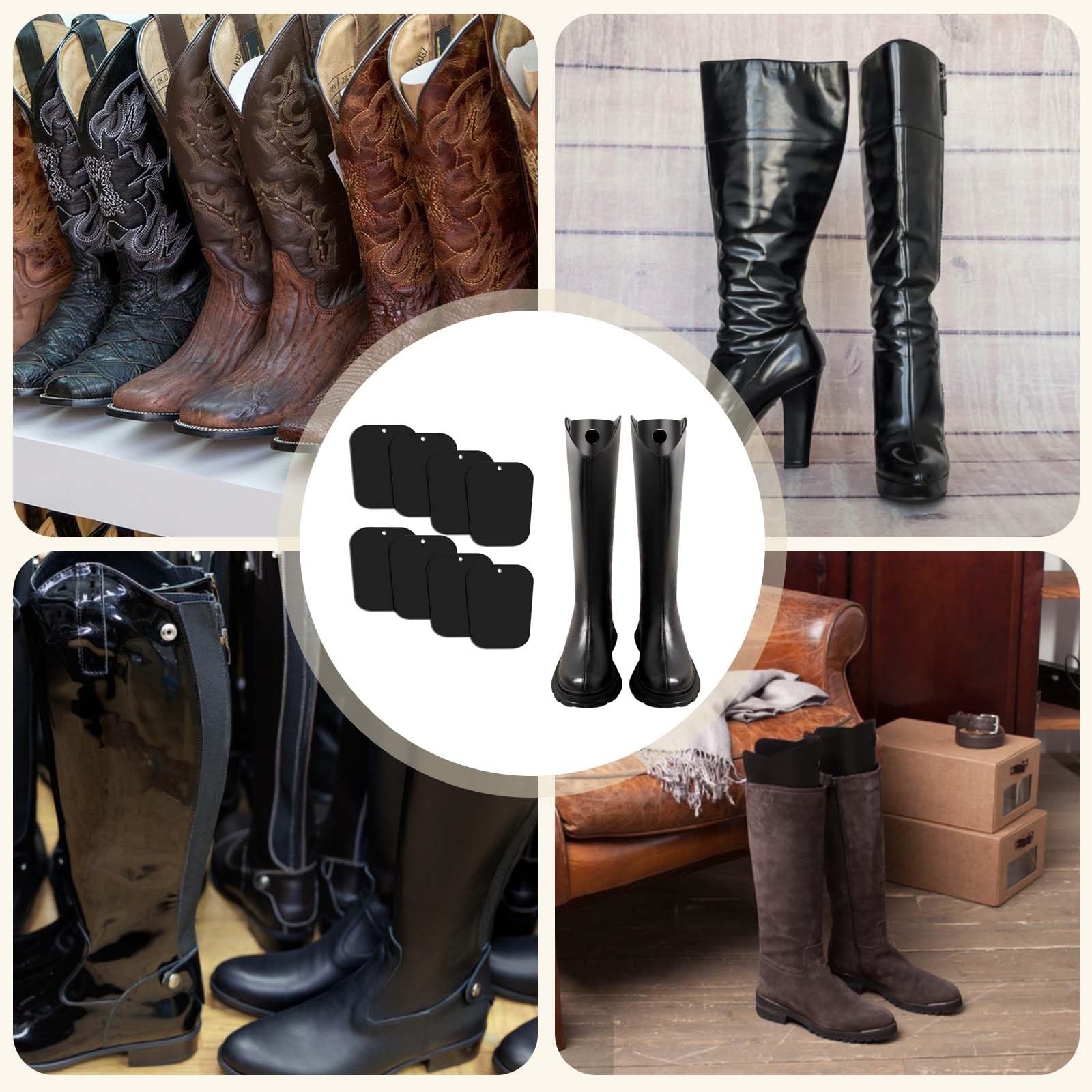 8 piezas de moldeador de botas para mujer, tensor de botas de plástico, soporte alto para botas para hombre y mujer, insertos de forma para botas, soporte y soporte para un agarre óptimo,