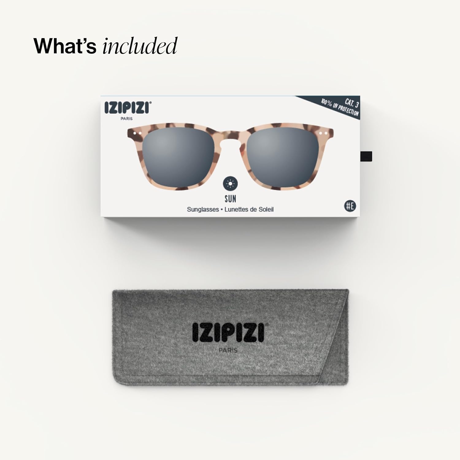 IZIPIZI SUN #E Light Tortoise | Rectangular Sunglasses For Men And Women, 100 UV Protection Anti-Scratch Grey Lenses