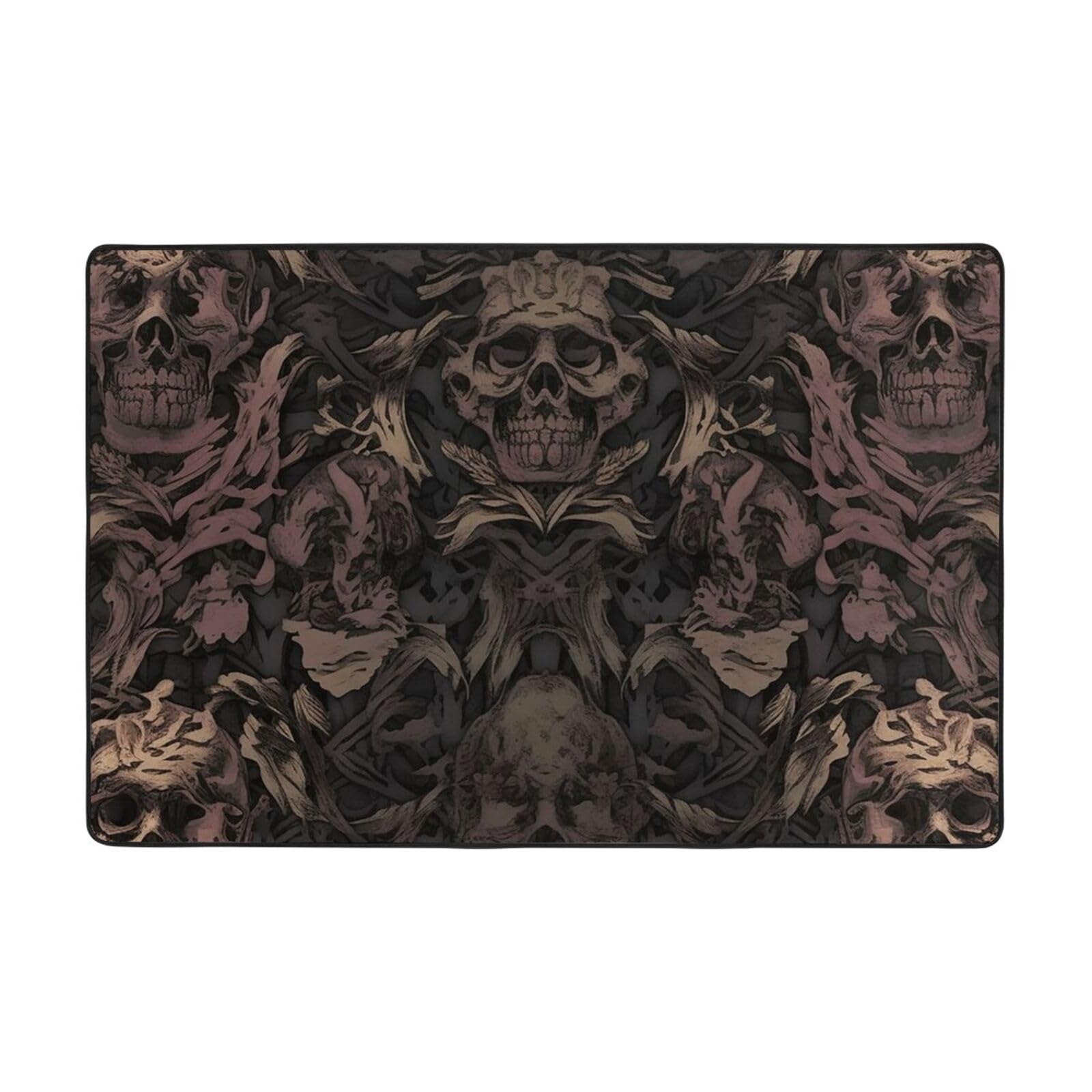Tapis crâne damassé antidérapant 183x122 cm : fini les tapis qui glissent