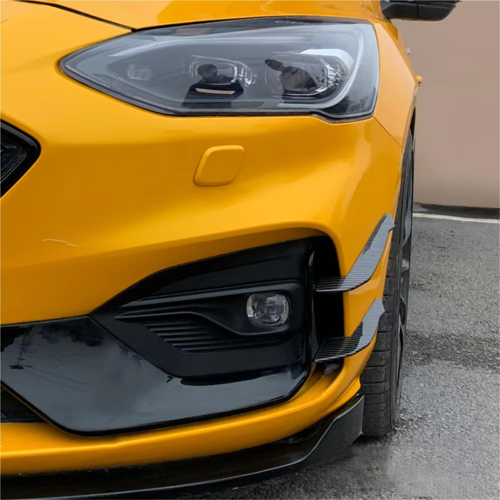 Labbro Paraurti Anteriore Per Ford Per Focus St/ST-line MK4 2018 2019 2020 2021 Paraurti Anteriore Canard Splitter Spoiler Air Knife Cover Trim(Glossy Black)