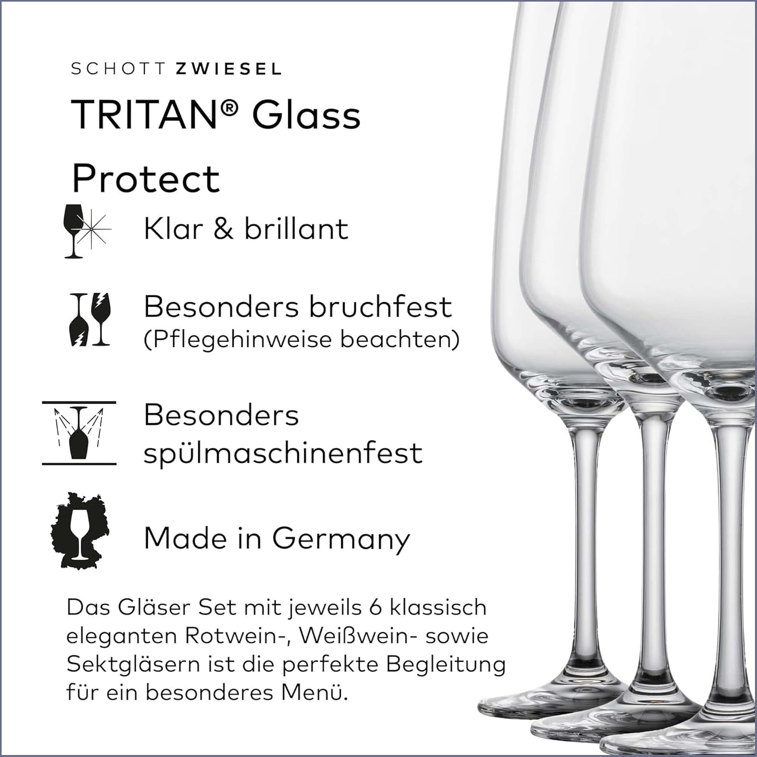 SCHOTT ZWIESEL Premium Glas Set Tulip 18er Set, Weingläser und Sektgläser aus Tritan Kristallglas, spülmaschinenfestes Glas Set, 124136