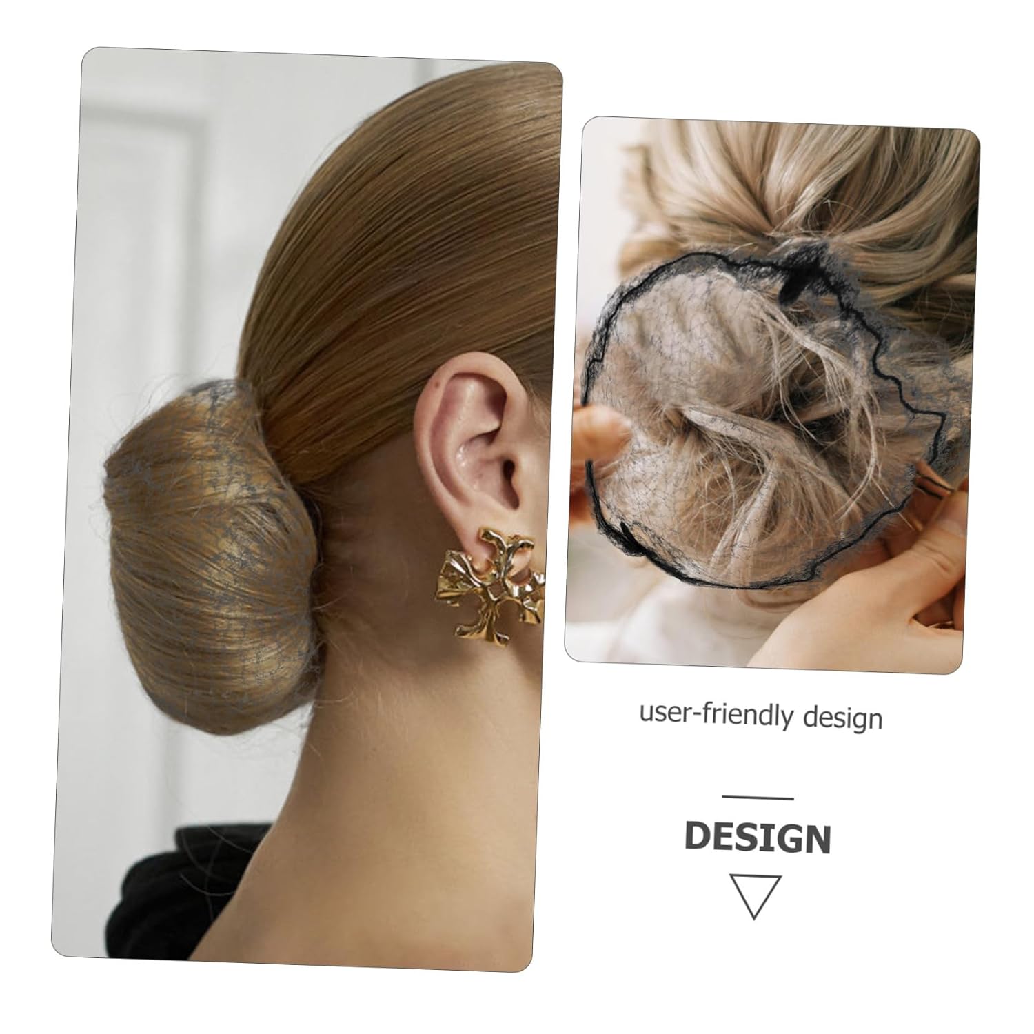 CALLARON 150pcs Elastic Hair Bun Covers Invisible Hair Nets for Women for Dance and Work Breathable Mesh