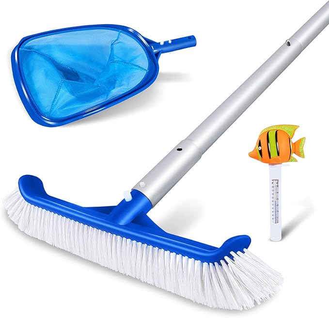 Masthome 12" Swimming Pool Brush with 146cm Pole, Heavy Duty Hot Tub