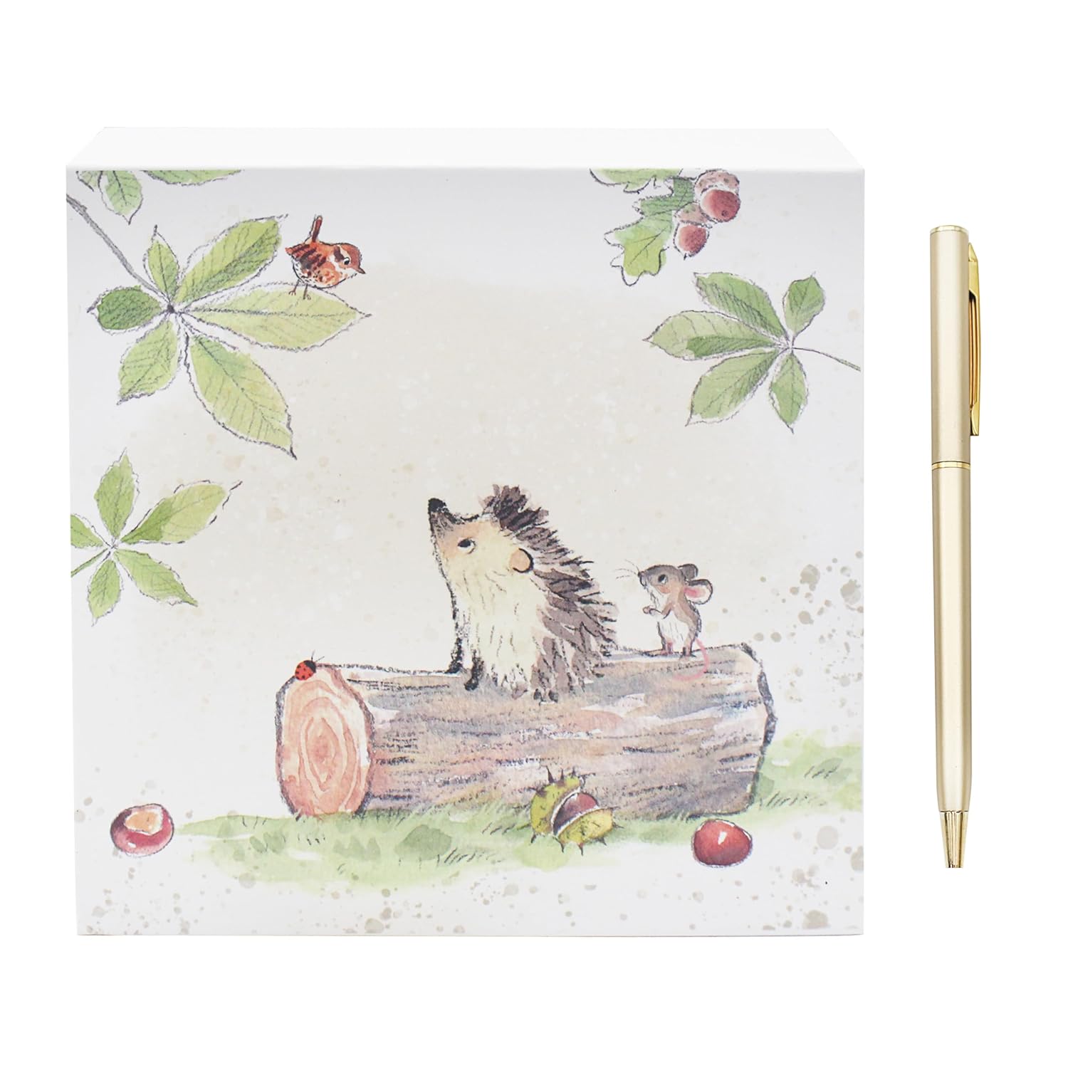 The Leonardo Collection Paper Shed Design Cat with Rose Memo Pad & Pen for Notes | Daily Memo for Office Use As 2025 Diary | Ideal Journals for Women & Men | Lovely Journal for 2025 Planner