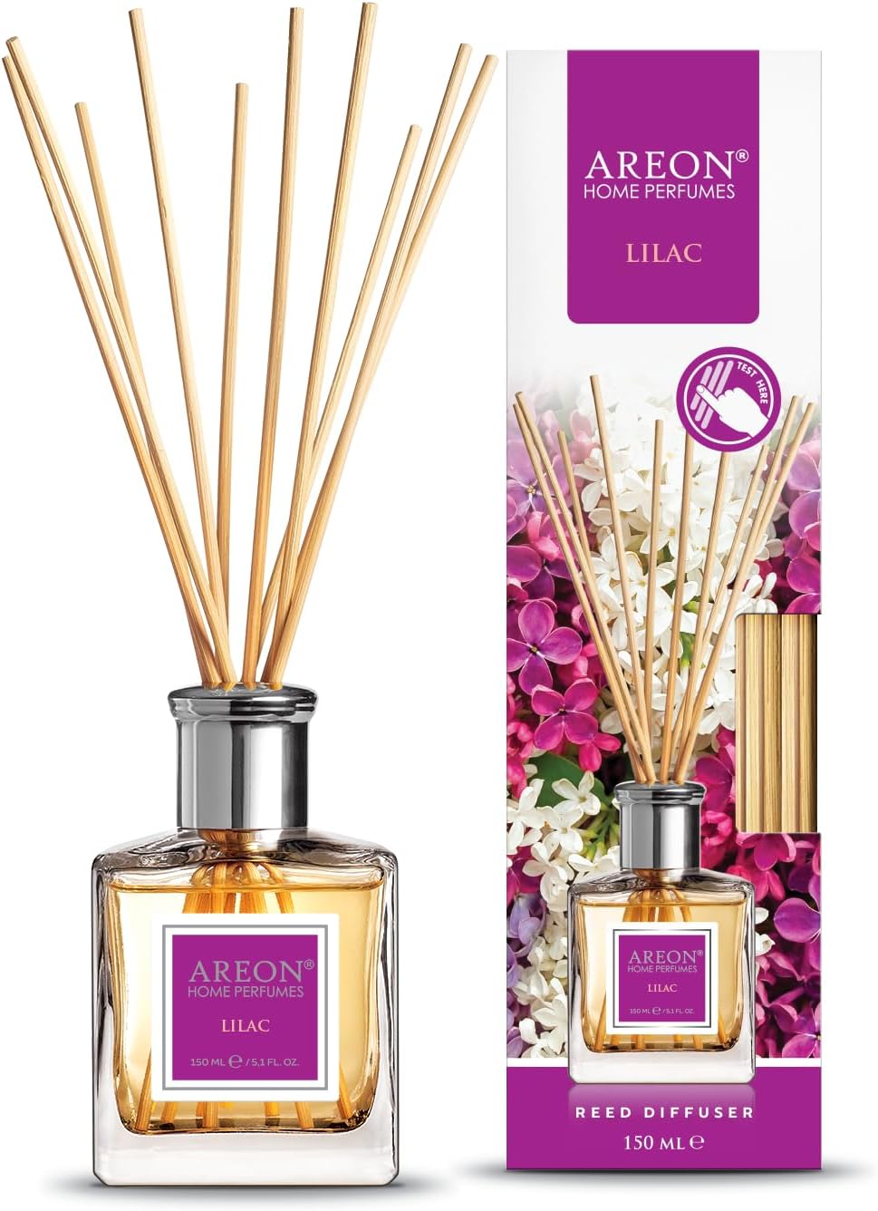 Areon Home Perfume Reed Diffuser 150 ml Lilac + 10 Rattan Reeds