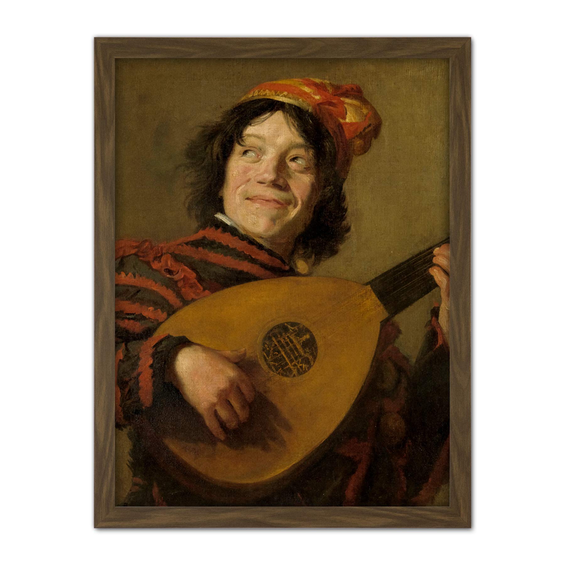 Artery8 Frans Hals The Lute Player Painting Artwork Framed Wall Art Print 18X24 Inch