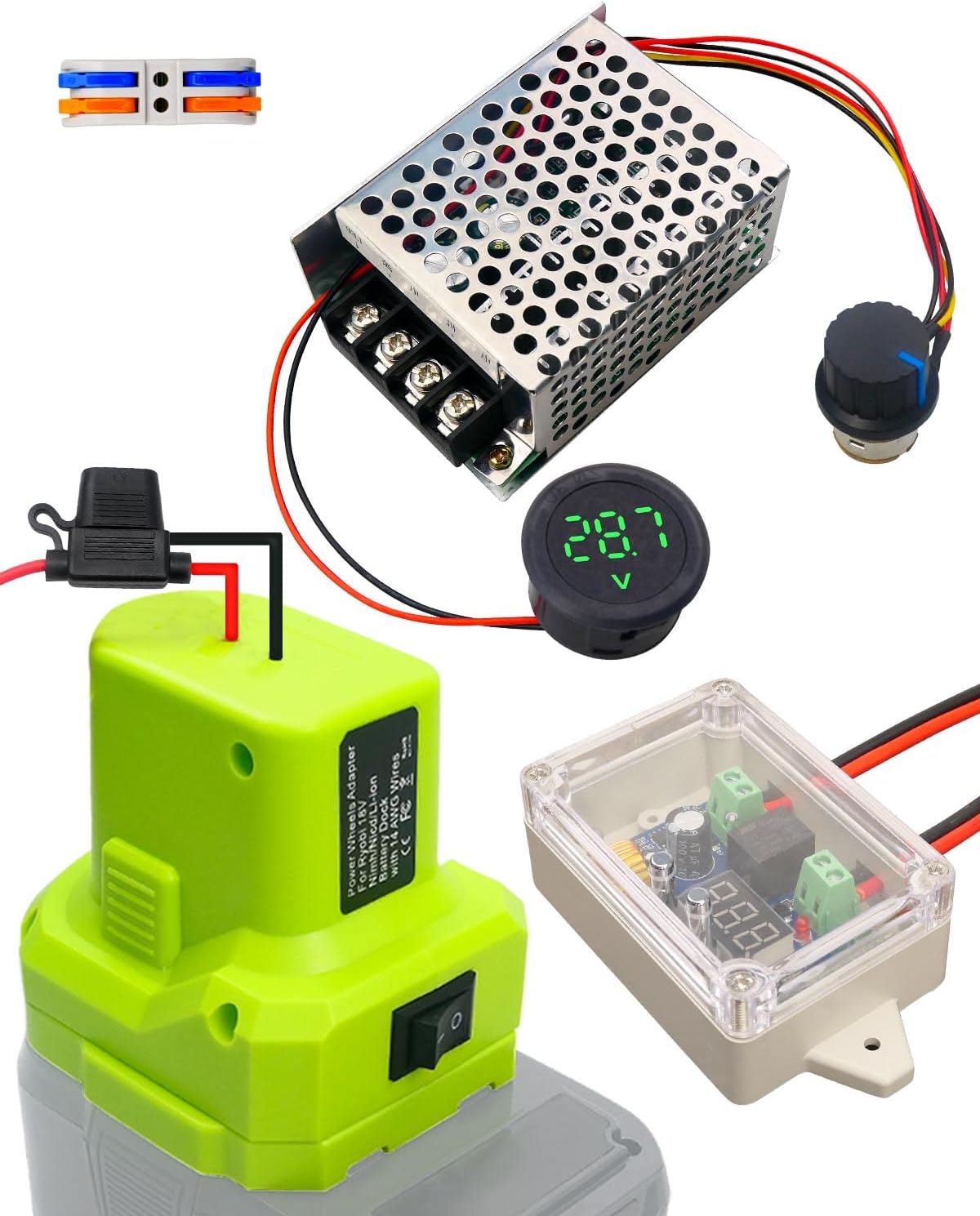 Power Wheel Battery Adapter Kit Fit for Ryobi 18V Lithium Battery