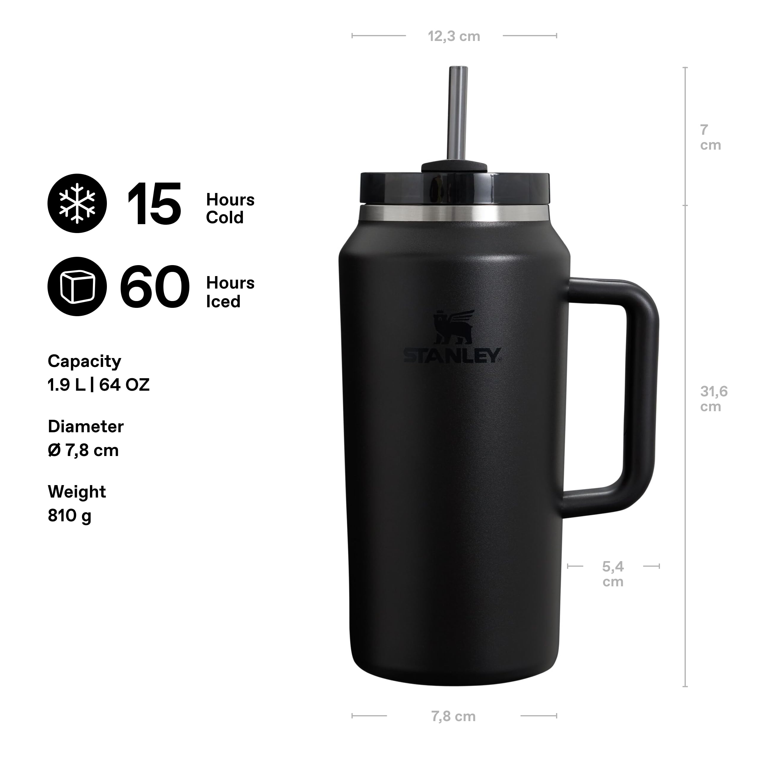 STANLEY Quencher H2.0 FlowState Tumbler 1.9L - Cold for 15 Hours 