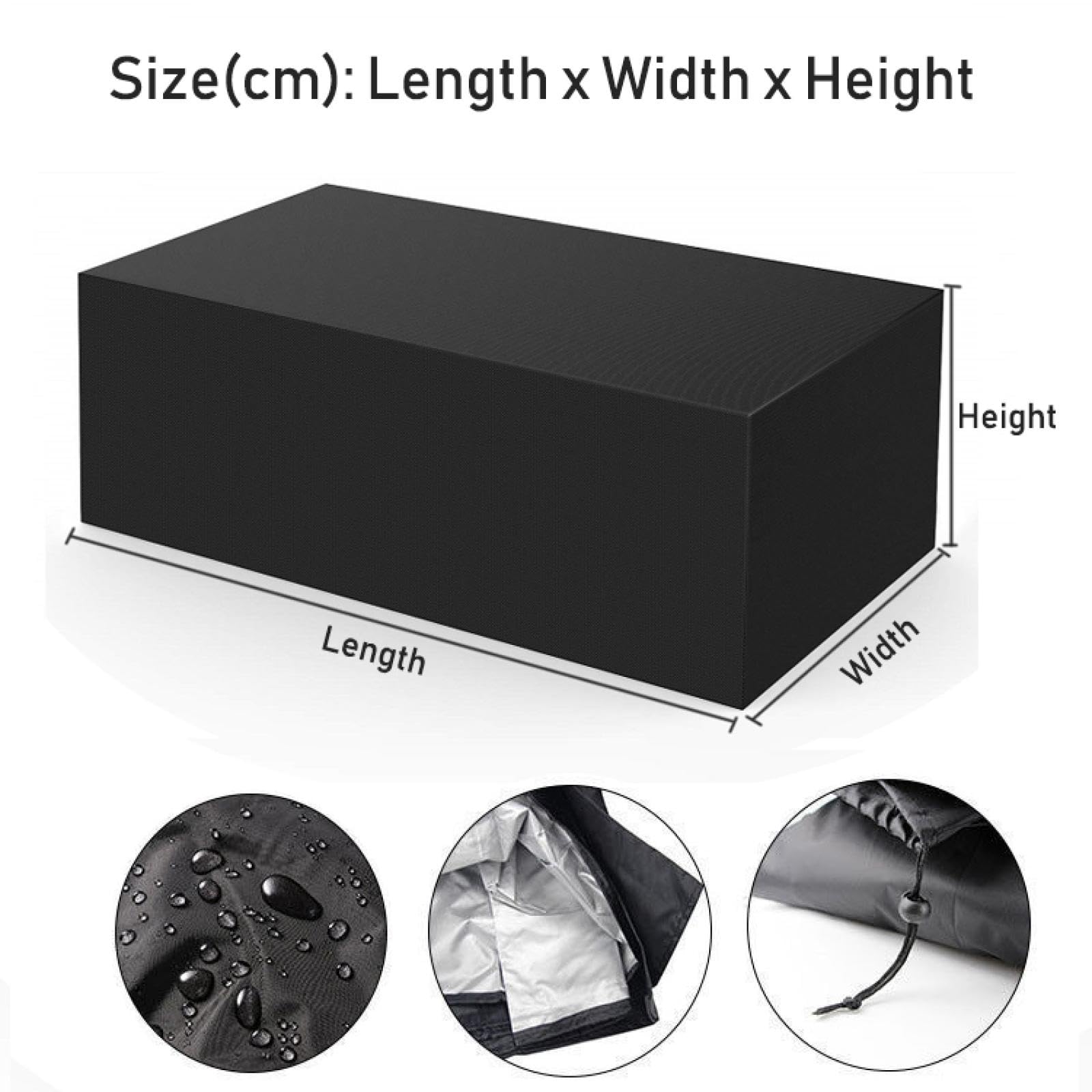 Housse Salon De Jardin 170x130x100cm Exterieur Bache Table De