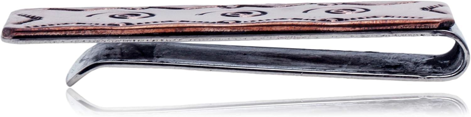 $170Tag Swirl Mountain Navajo Certified Copper Nickel Native Money Clip 11267-5 Made by Loma Siiva