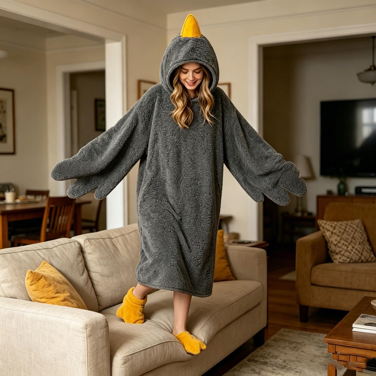 Coperta con cappuccio per bambini, costume divertente con scarpe, coperta con cappuccio, per adulti e bambini, per Halloween, feste di compleanno, vacanze, donne, uomini, ragazzi e ragazze