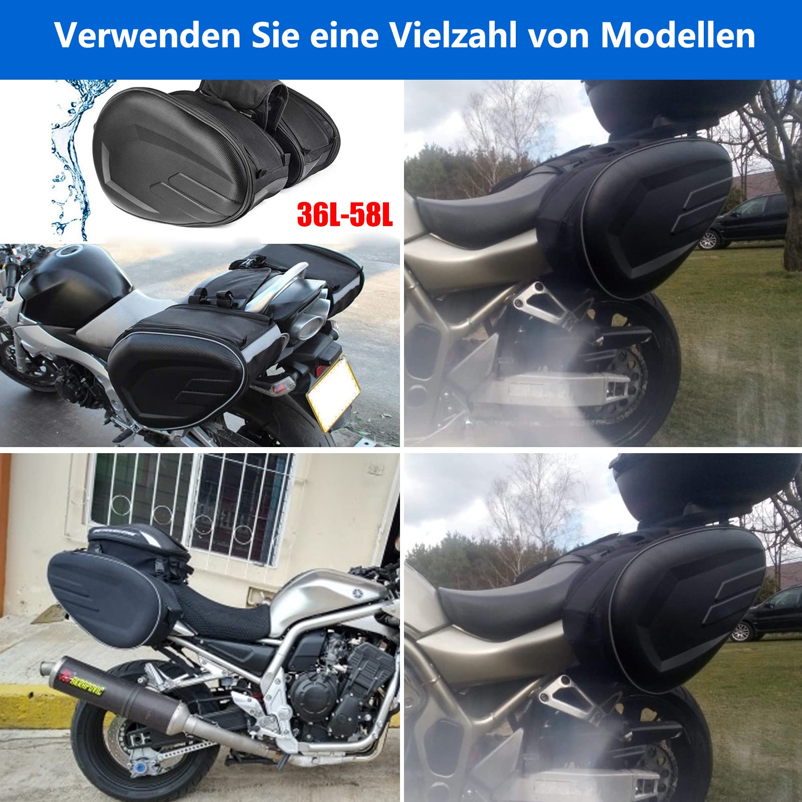 Bolsa trasera de motocicleta bolsa de sillín bolsillo lateral para enviar cubierta impermeable puede poner casco motocicleta bolsa universal trasero