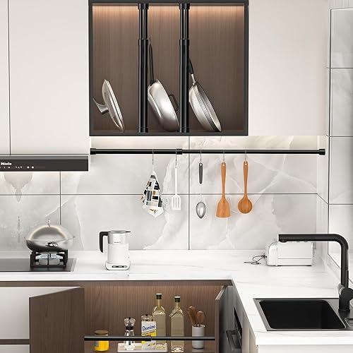 Vista 99 de 1 barra de cortina de tensión para ventanas de 27 a 50 pulgadas, barras de tensión de resorte, barras de cortina negras, barra de resorte ajustable