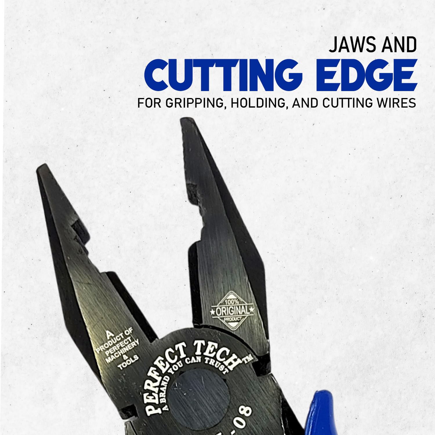 PERFECT TECH Combination Cutting Plier | Combination Plier Set 8-inch | Spanner Cutting | Plier Tool Kit | Pliers original | PBL-08-205 MM/ 8| Handle Steel |Black Phosphate Finishing With Blue Sleeves 2
