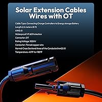 Vista 7 de JJN Cable de extensión solar 10 AWG (6 mm²) 20 pies y 8 pies con conector hembra y macho Kit de adaptador de panel solar para sistema solar, dos