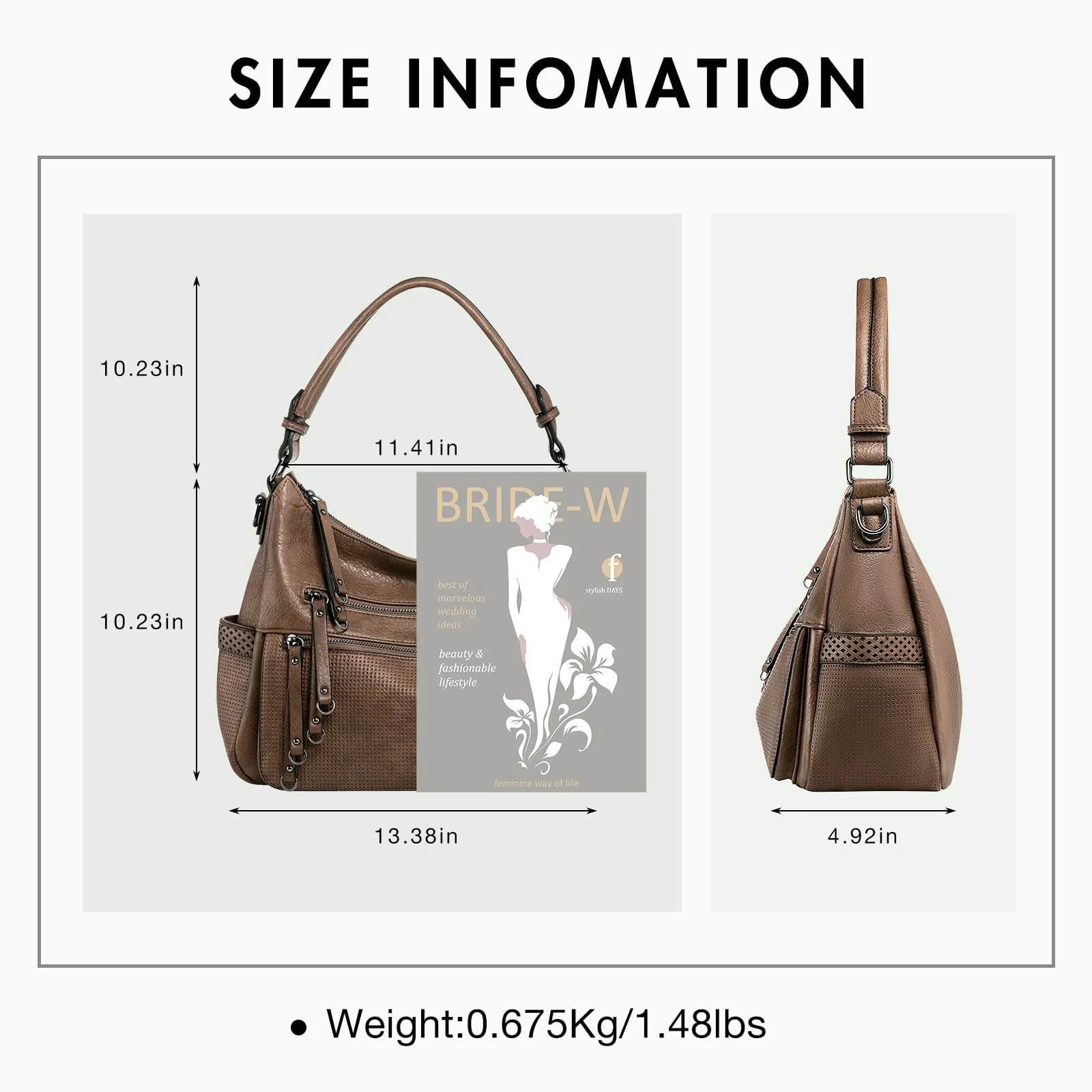 Damska torba na ramię w stylu retro ze skóry PU, na co dzień