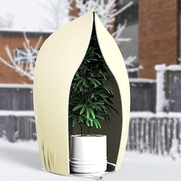 2 Packs Plant Fleece Frost Protection Covers, 120x180cm Garden Fleece Frost Protection, Plant Cover for Winter with Zipper, Plant Frost Protection Bags for Potted Plants Fruit Trees