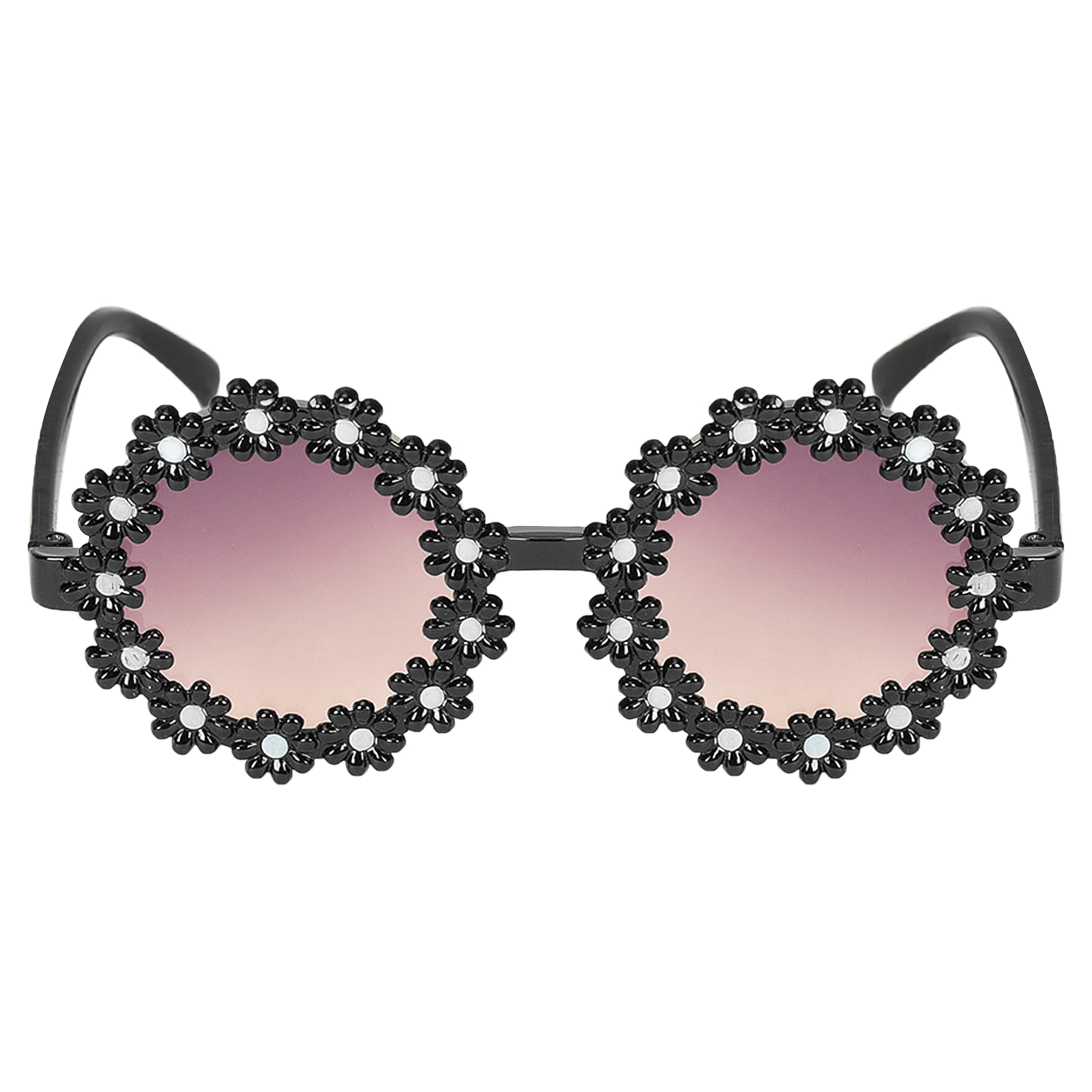 ALNA-TURA Flower Sunglasses For Kids Girls| UV Protection Sunglass, Shade For Girls, Polarized, Stylish, Fashion, Modern, Flower-Shaped Sunglasses forChildrens (Age 3 To 10 Years) (BLACK) - Image 3 thumbnail