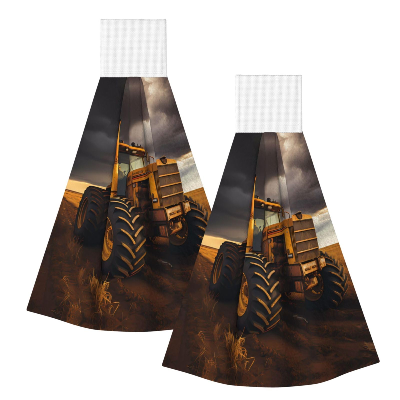 Tractor in the field Highly Absorbent Dish Towels Soft Coral Fleece Wipe