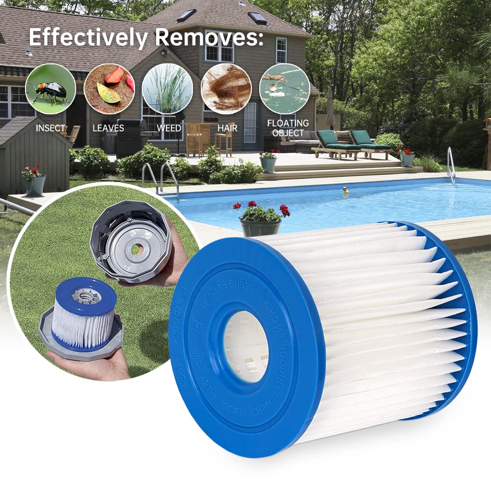 Lot de 4 filtres de Rechange pour Intex Piscine Cartouche de Filtre Type H 29007E,pour Filtre Pompes 28601, 28602