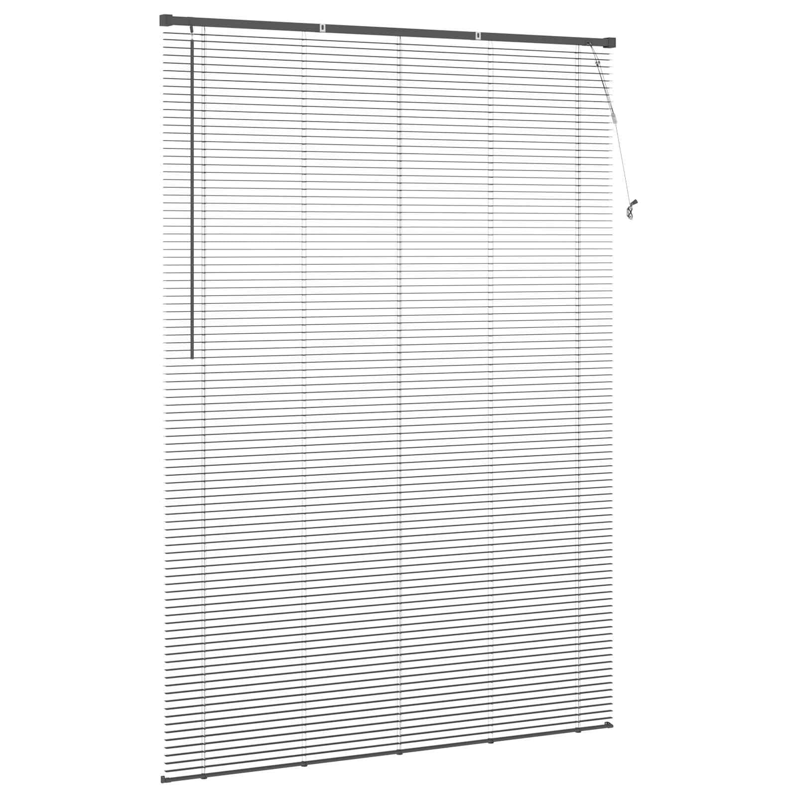 Store vénitien Gris argenté en PVC 213 x 160 cm 25 mm, persienne intérieure avec Clip de sécurité, Protection Solaire, contrôle lumière et intimité pour fenêtre, volet tamisant Durable