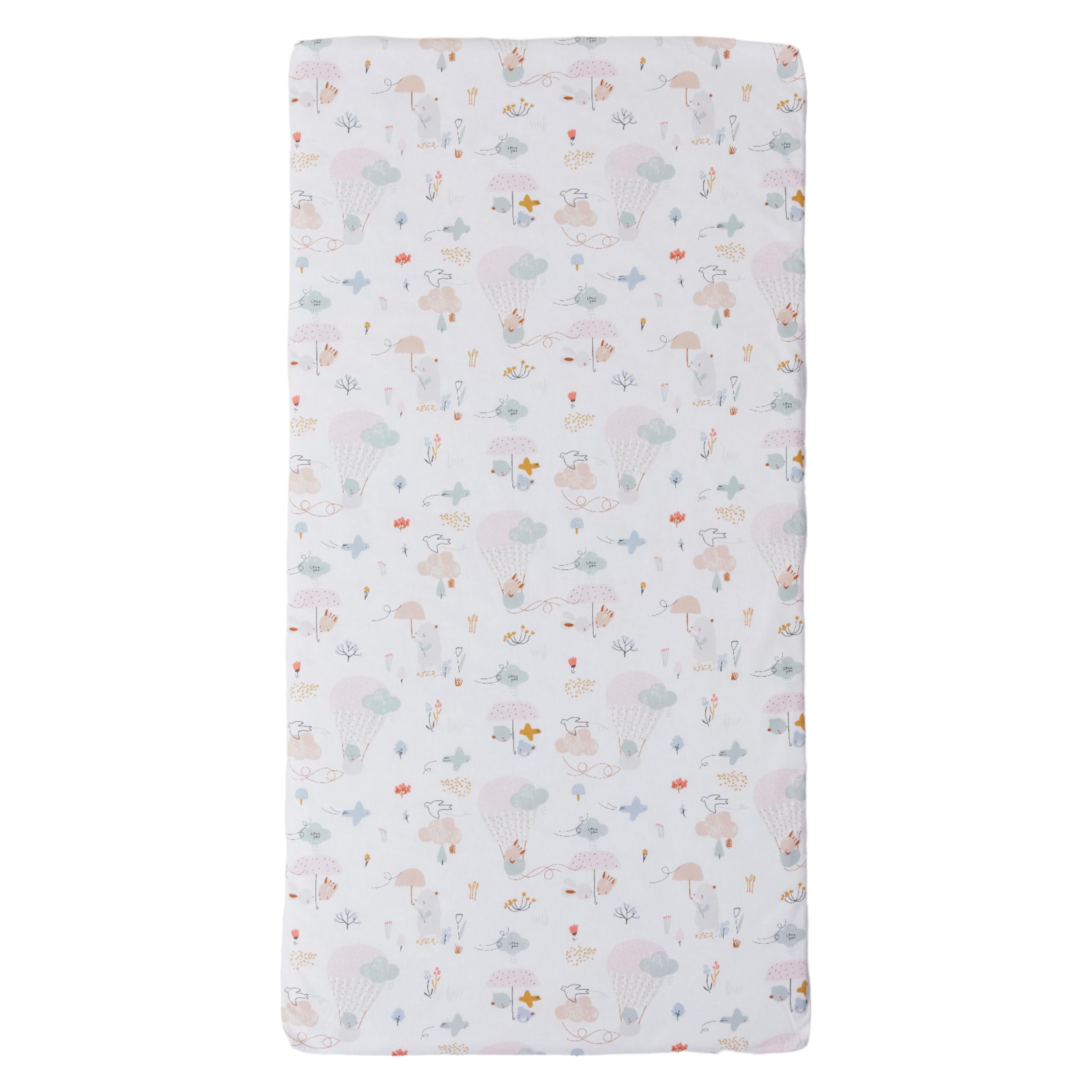 Tinéo - Matelas Bébé De Voyage 60x120x4cm - Dessous Polychlorure De Vinyle - Utilisation Intérieur et Extérieur - Déhoussable - Enroulable - Transportable (Balloons)