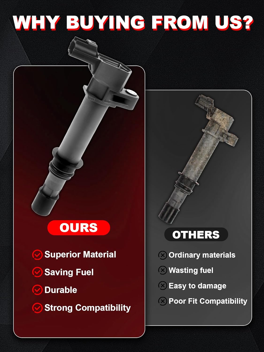 Ignition Coil Pack with Spark Plug UF270 Compatible With Ram 1500 Dakota Durango Grand Cherokee 4.7L V8 1999-2007, Set of 8