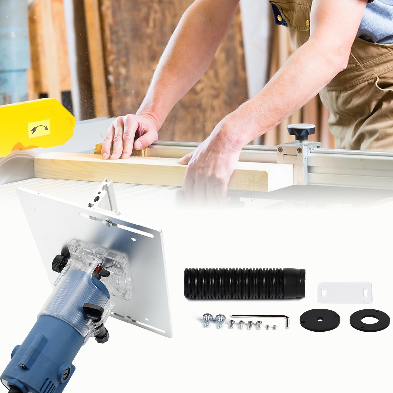 Piastre di inserimento per tavolo fresatrice, lega di alluminio con scala chiara, piastra di inserimento per tavolo fresatrice per fresatrici superiori, Router Table Insert Plate, piastra fresatrice