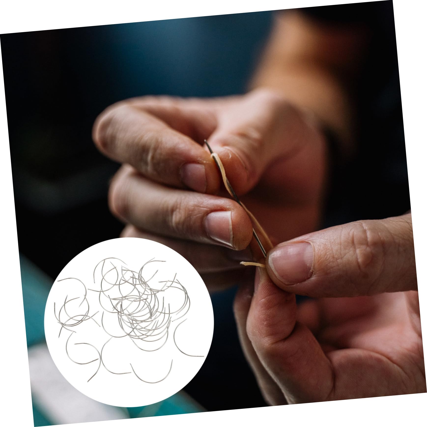 LALAFINA 100pcs Curved Sewing Needles c Needles for Upholstery Needle Thread Hand Sewing