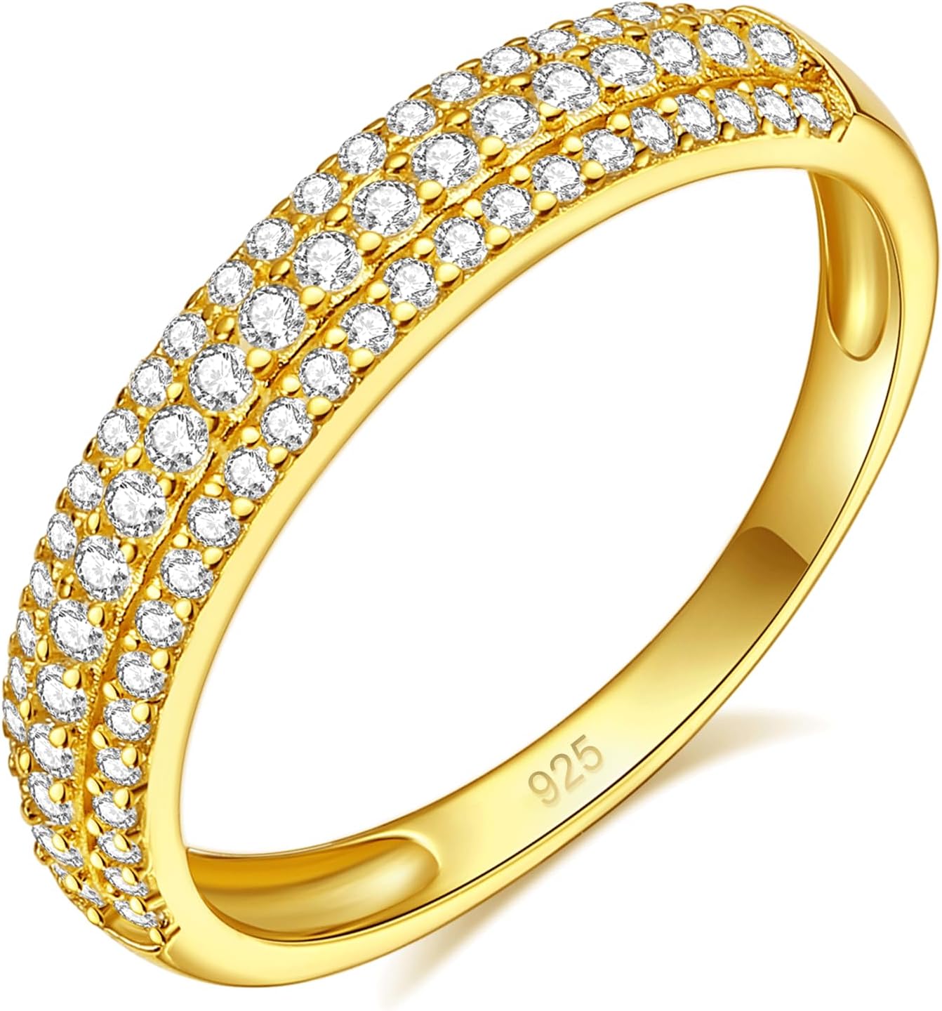 Moissanite Wedding Band 925 Sterling Silver Stackable Ring Anniversary Jewelry for Women Size 5-10 with Gift Box