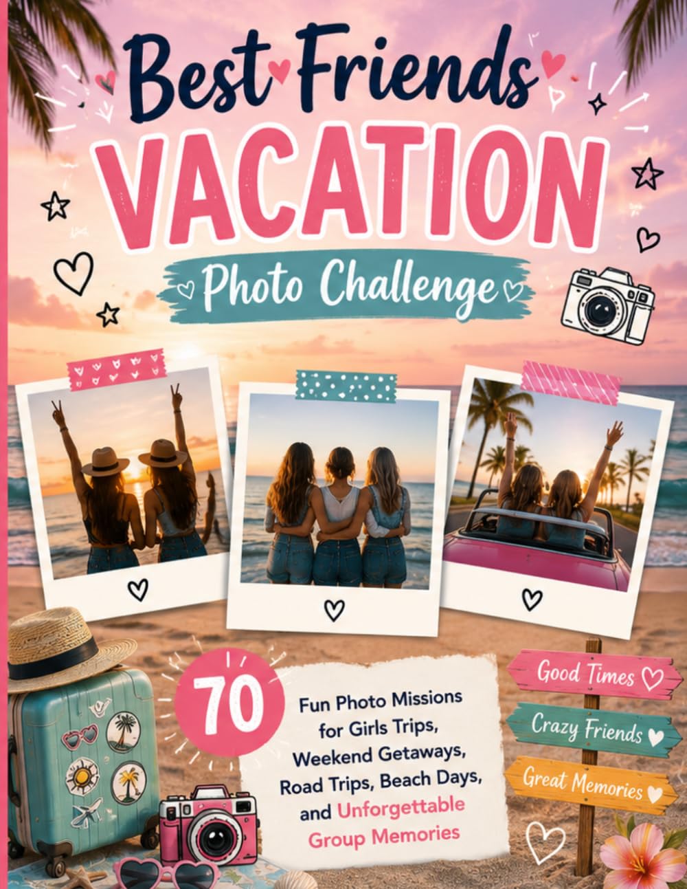 Best Friends Vacation Photo Challenge: 70 Fun Photo Missions for Girls Trips, Weekend Getaways, Road Trips, Beach Days, and Unforgettable Group Memories.