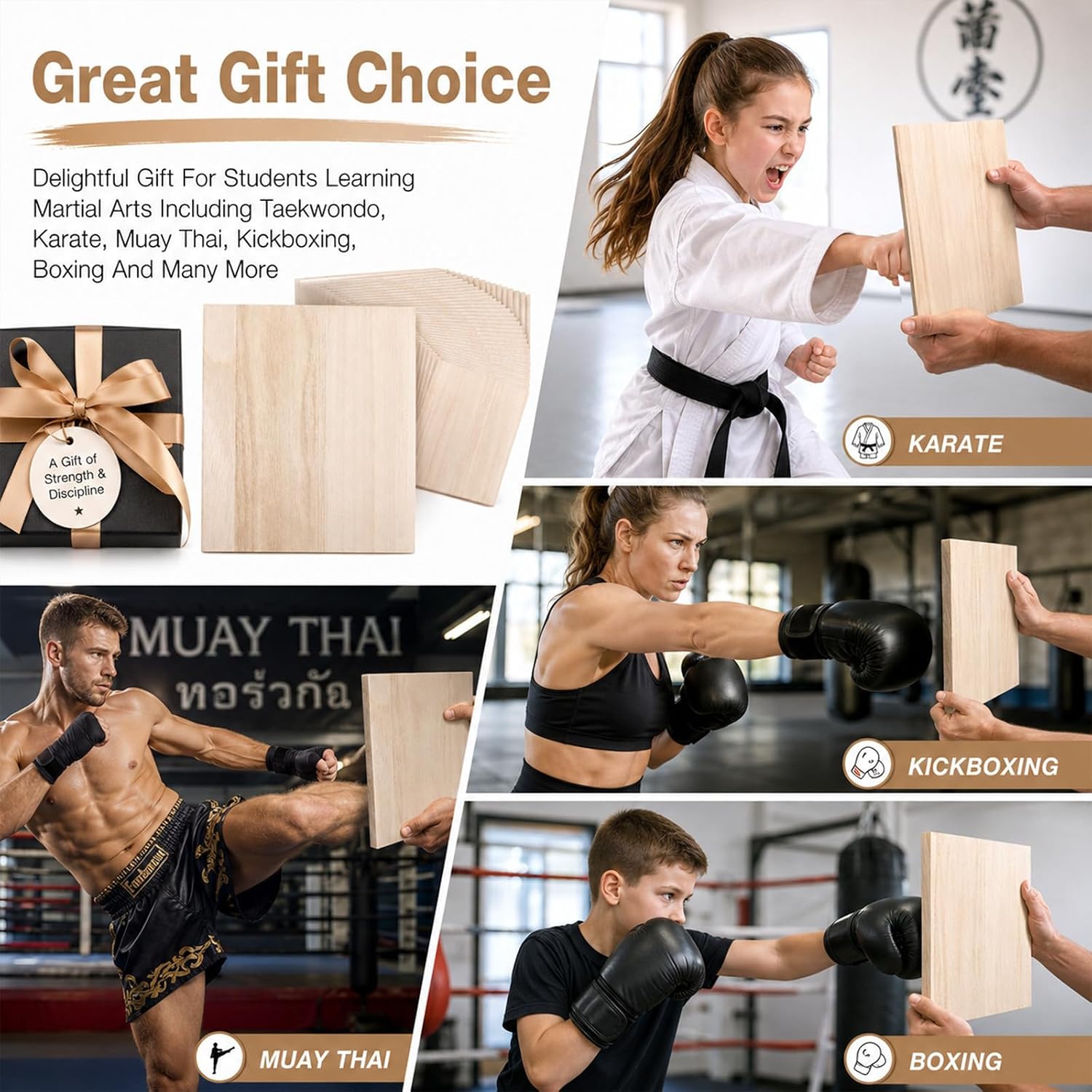 20 Pcs Taekwondo Karate Breaking Boards, 3mm Thick | Professional Wood Boards for Breaking Karate Martial Arts Boards Taekwondo Boxing Equipment for Kids&Adult