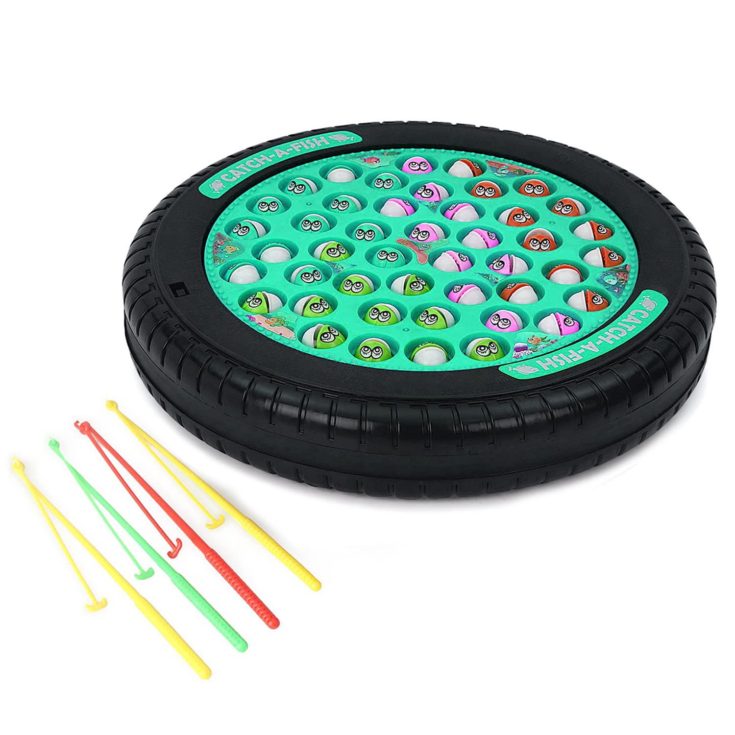 Fishing Game: 45 Fish, 4 Fishing Poles, Rotating Board, Musical Fun for Kids & Toddlers | Family Board Game, Quiet Play for 1-4 Players - Blue (B0CHJ3X79L) Amazon Price History, Amazon Price Tracker