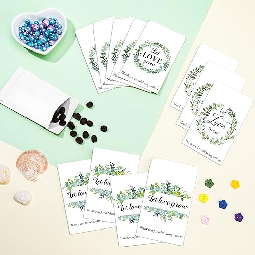 Miniatura 7 de 150 paquetes de semillas de "Let Love Grow" (Let Love Grow), sobres autoadhesivos, sobres retro de Navidad, San Valentín, recuerdos de boda para
