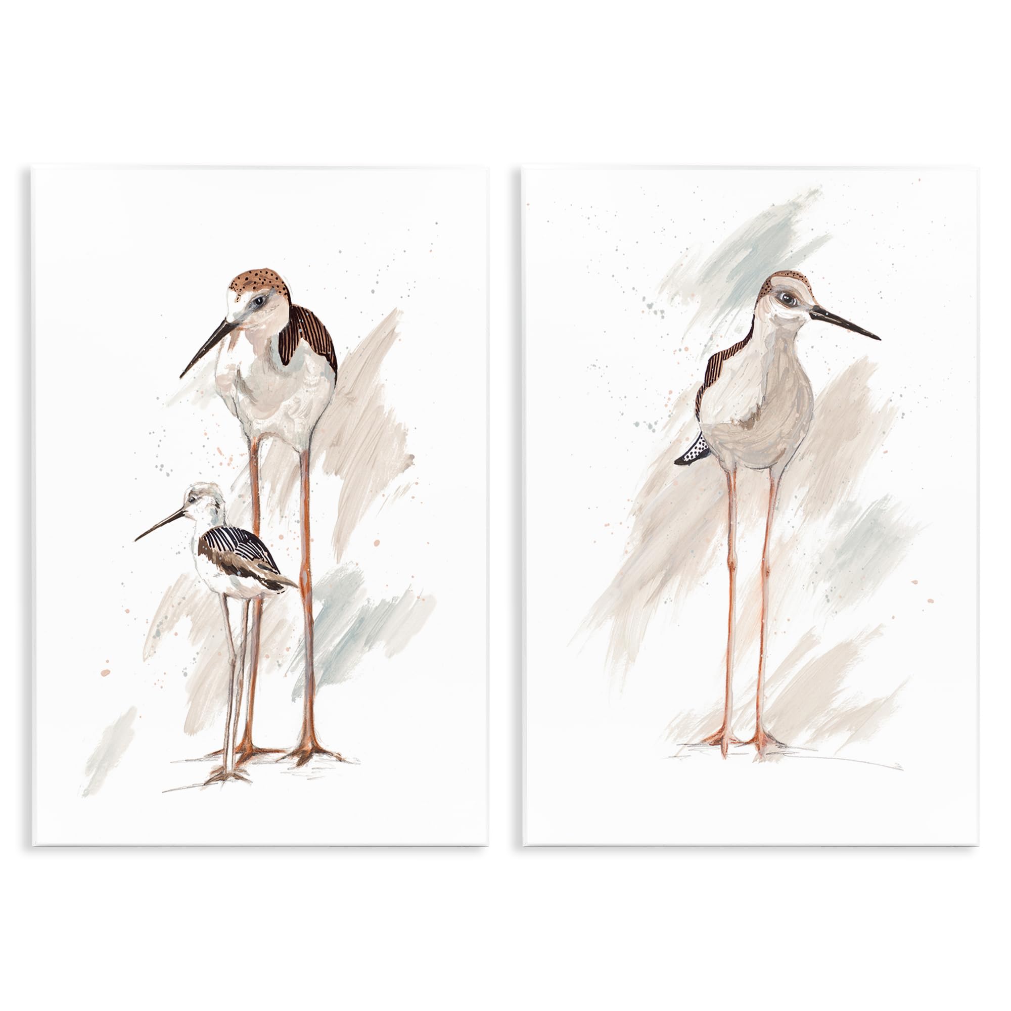 Sandpiper Bird Family, 10 x 15 Inch Mounted Print on Wall Plaque Set