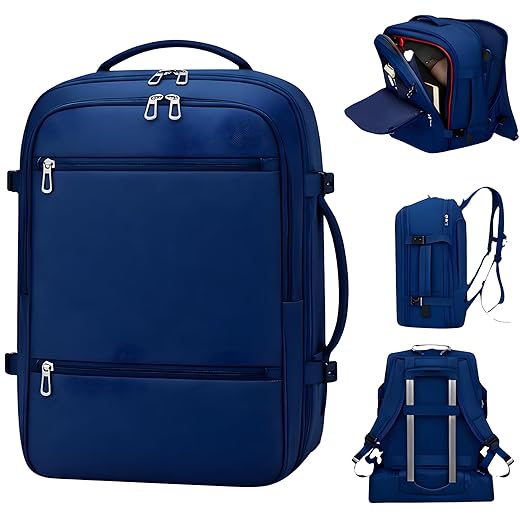 Mochila de Viagem Expansível Aprovada em Avião Bagagem de mão Impermeável Compartimento P/Notebook Laptop Porta de Carregamento USB