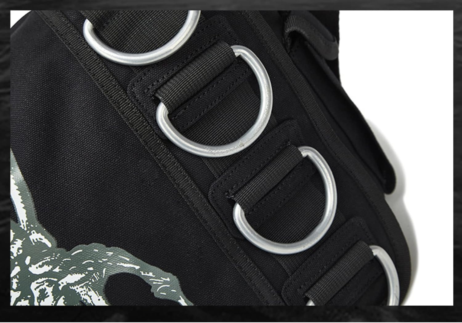 Skeleton Goth Punk Crossbody Bag Skull Grunge Gothic Metal Streetwear Purses Handbages Fashion Y2K Harajuku Emo Tote (Black)