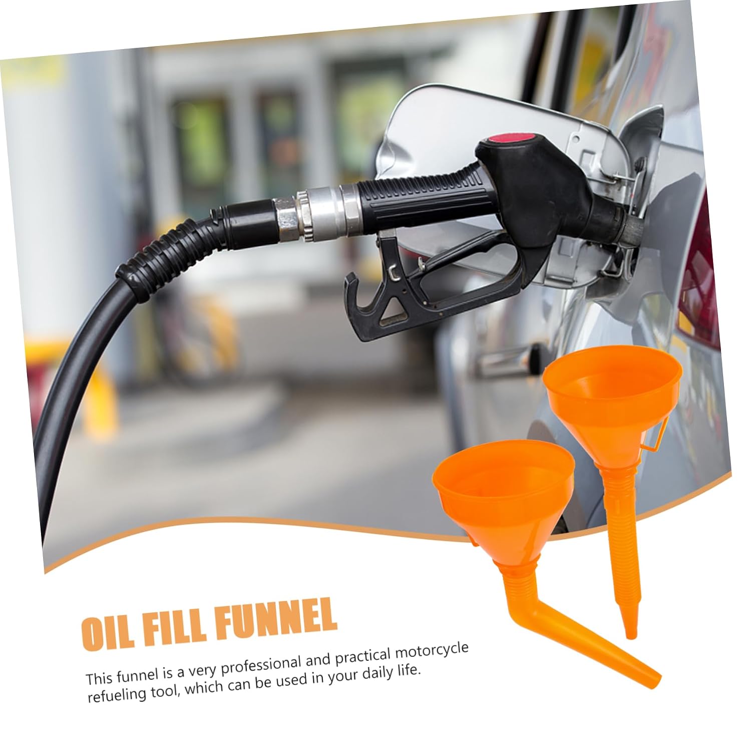 Zerodeko 2Pcs Multifunctional Automotive Fuel Funnels Durable Funnels for Cars Motorcycles for Engine Oil Coolant and More Convenient Emergency Tool