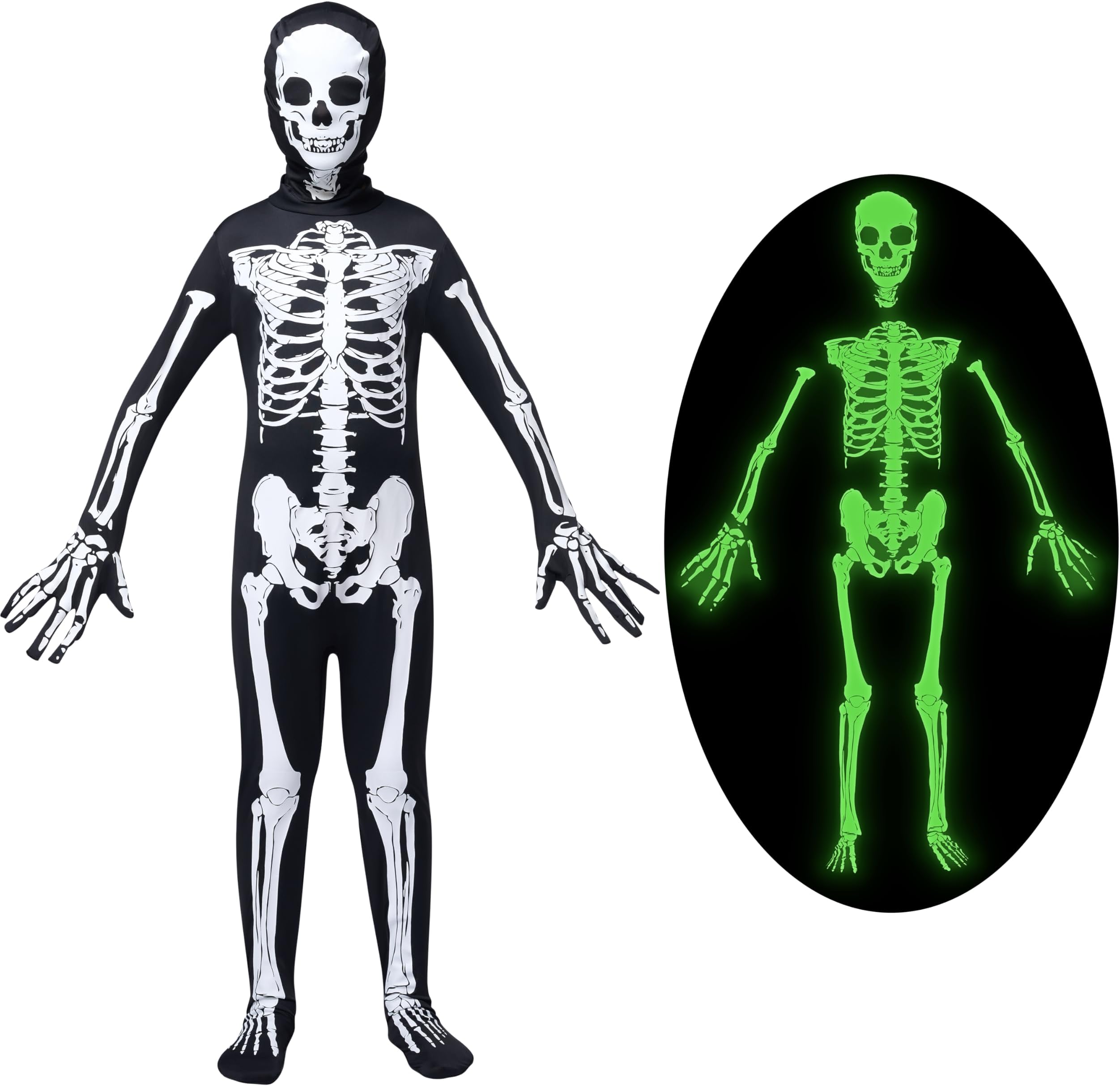 Spooktacular Creations Halloween Kids Scary 3D Skeleton Costume for Boys, Toddlers Skeleton Costume for Halloween Dress Up