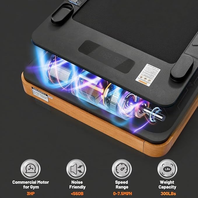 Caminadora Eléctrica Plegable 3HP 12 km/h 120 kg Madera miniatura 5