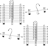 Vista 7 de 12 piezas de suministros de dormitorio universitario decoración falda pantalones perchas con clips resistente clip ahorro de espacio apilable añadir