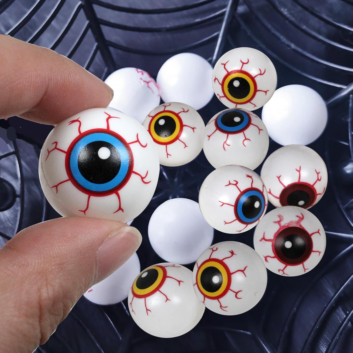 30PCS 1 Inch Plastic Halloween Eyeballs - Fake Eye Balls for Kids, Halloween Party Favors, Goody Bag Fillers & Terror Decor Props