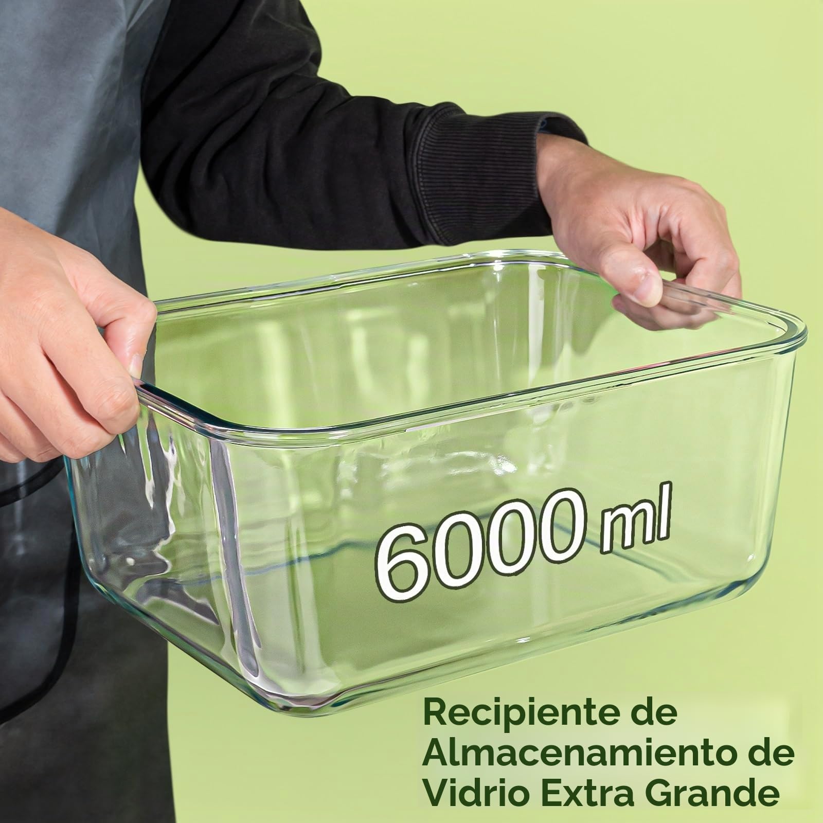 Recipientes grandes de almacenamiento de vidrio con tapas, recipientes grandes para alimentos de adobo para asador, preparación de comidas de pollo, pavo y sandía, recipiente de almacenamiento extra
