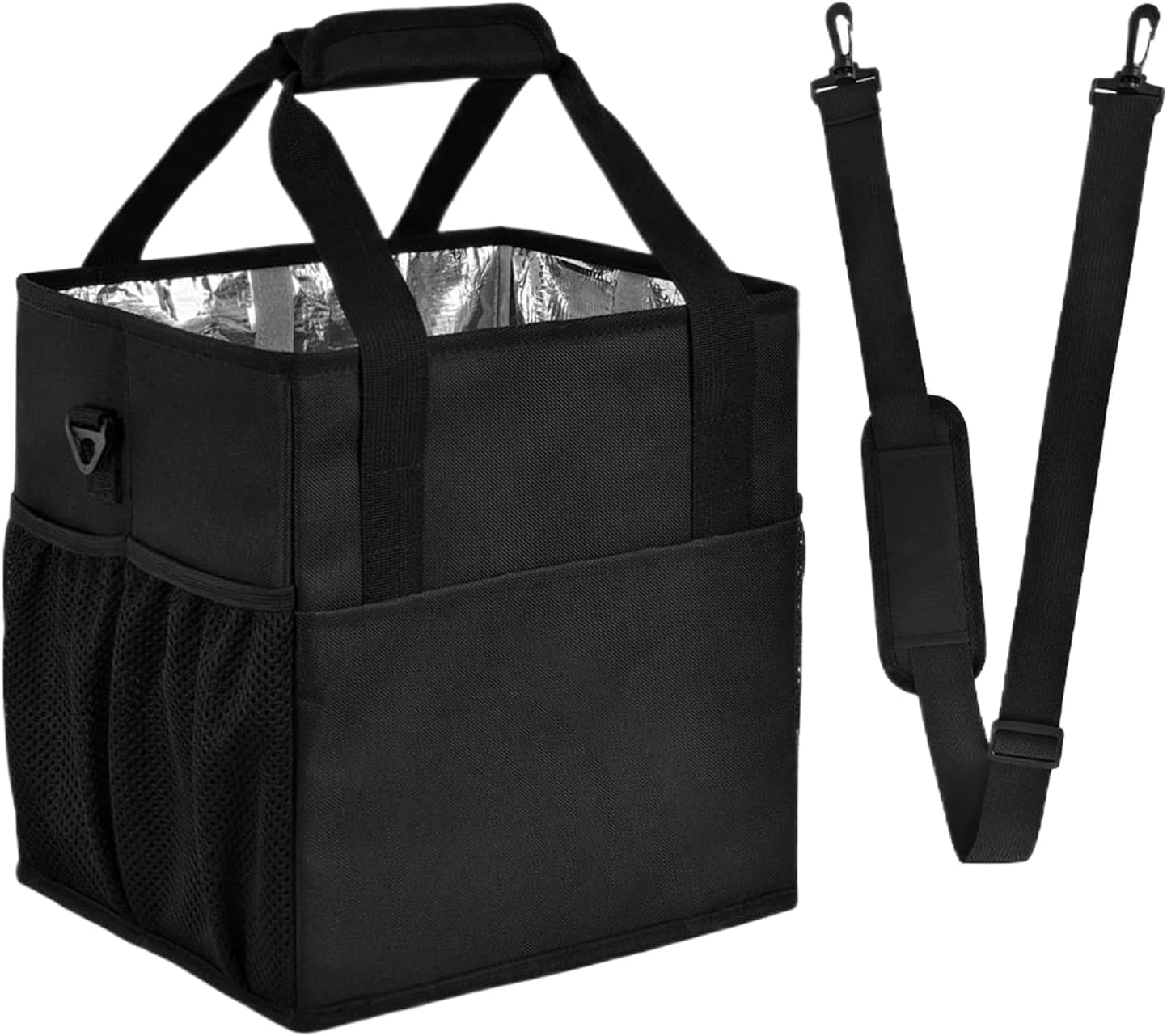 Drink Carrier with Handle, Portable Design, 27x28x23cm, 4-Cup Beverage Holder, Adjustable Dividers Bag, Compact Travel Solution, for Picnics Trips Camping Travel Drinks