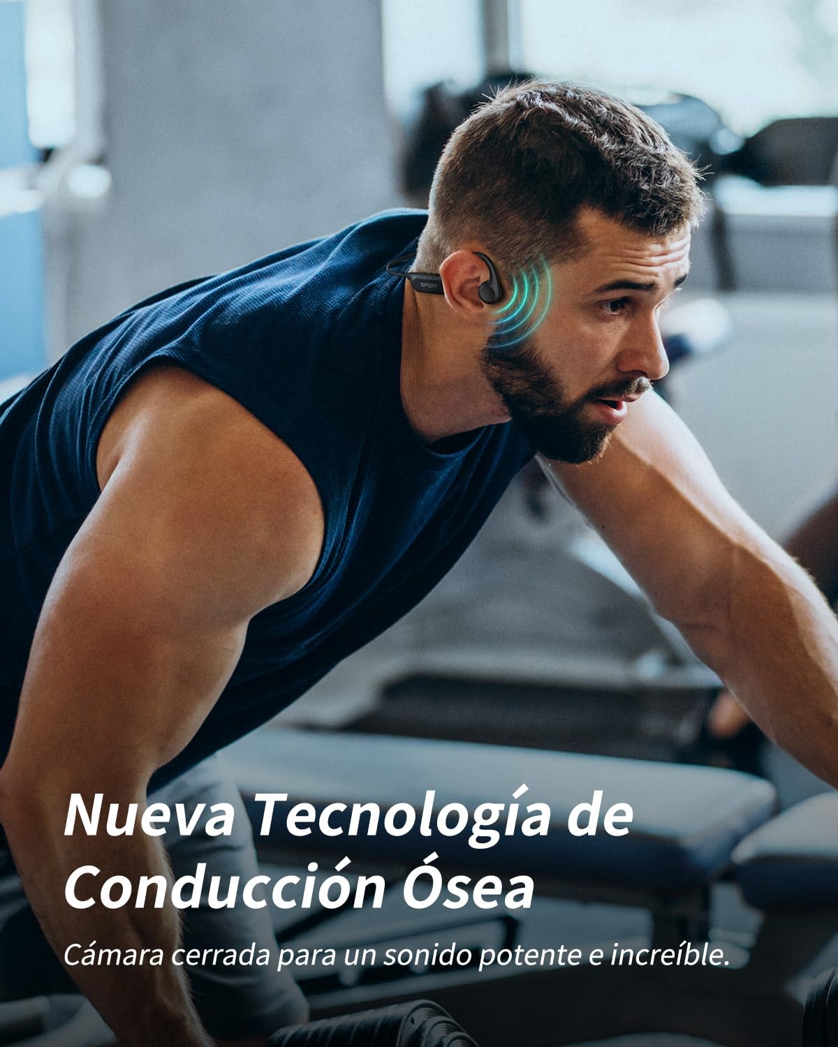 Auriculares con sonido óseo, auriculares abiertos Bluetooth 6.0 de conducción ósea, auriculares deportivos inalámbricos con 10 horas de tiempo de reproducción, IPX6 resistente al agua para