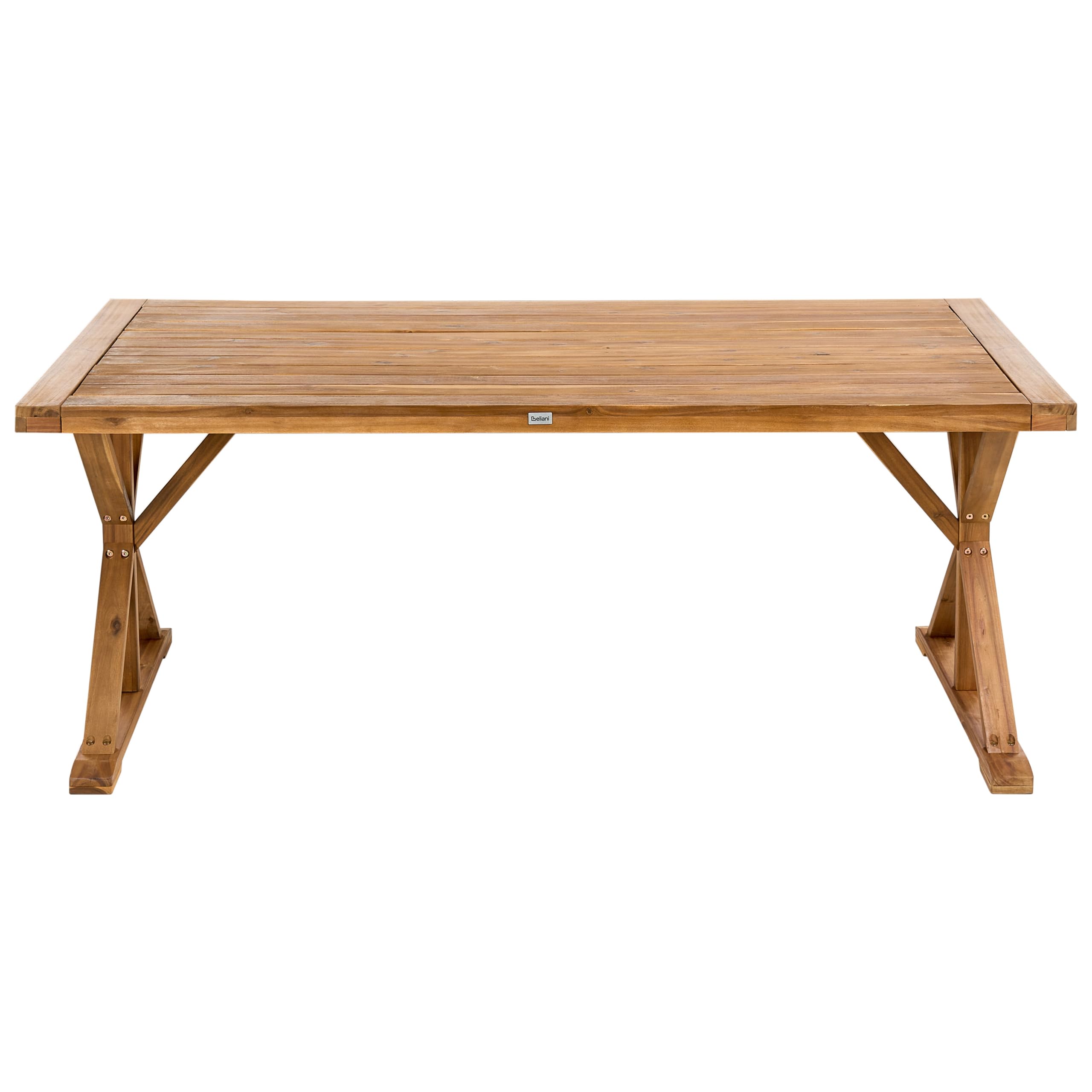 Beliani Gartentisch Akazienholz braun rechteckig 180 x 90 cm für 6 Personen Calabritto