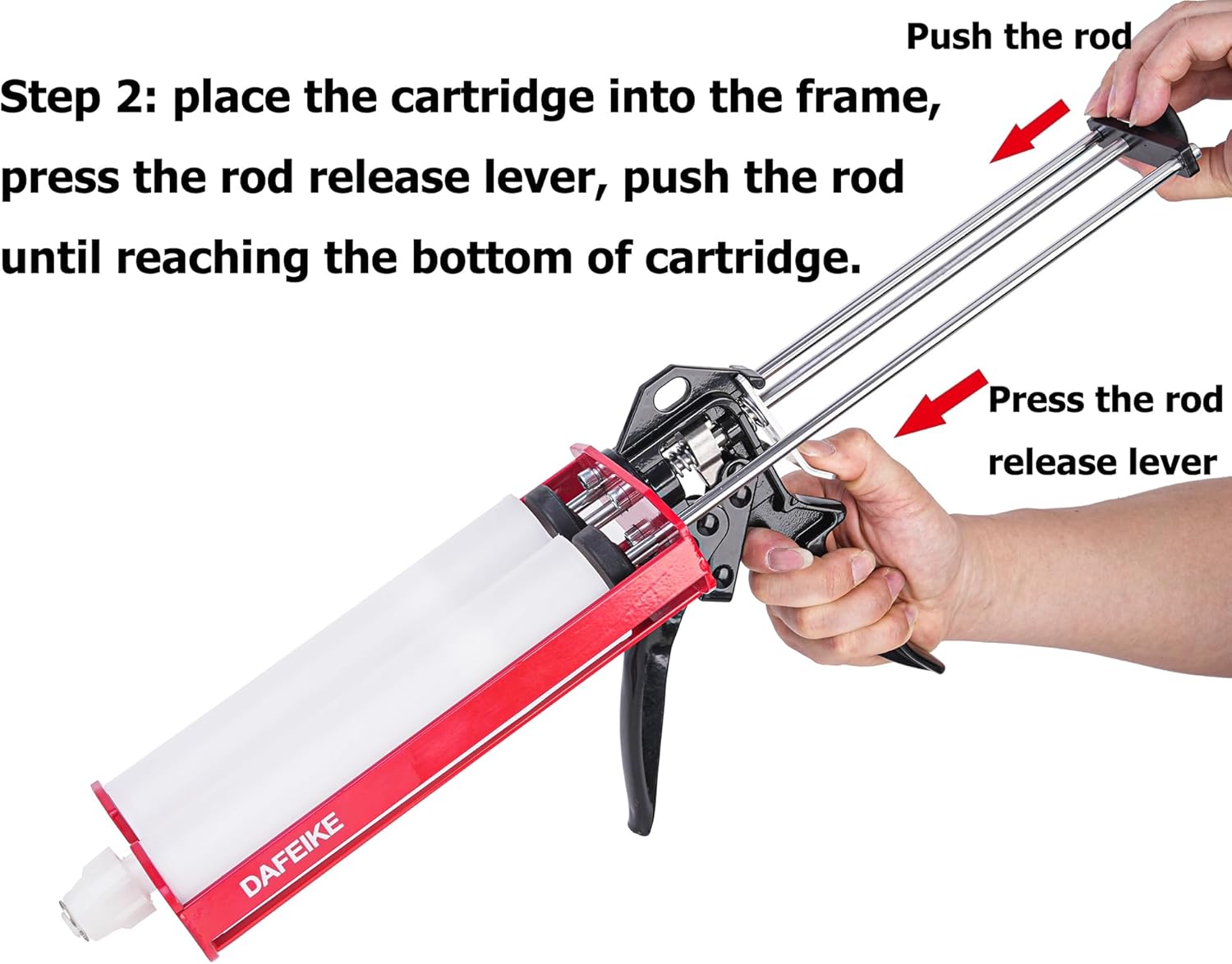 20oz 22oz Epoxy Gun Dual Cartridge Gun Epoxy Anchoring Adhesive Applicator for 600 ml/650ml, Red