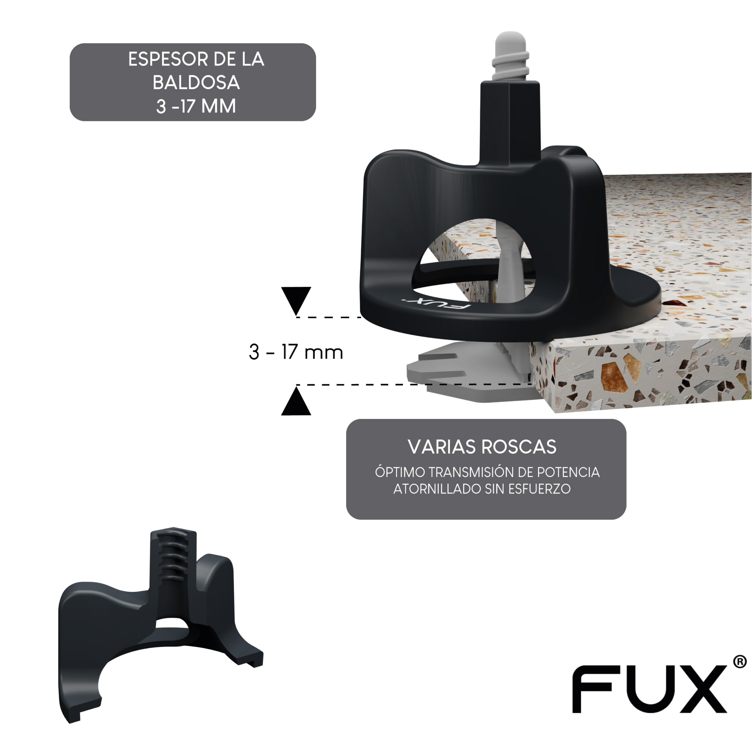 FUX 200 piezas de lengüetas con rosca, ancho de junta de 2 mm, herramienta para azulejos, ayuda para la colocación de azulejos, sistema de colocación de azulejos, accesorios para albañil, lengüetas de