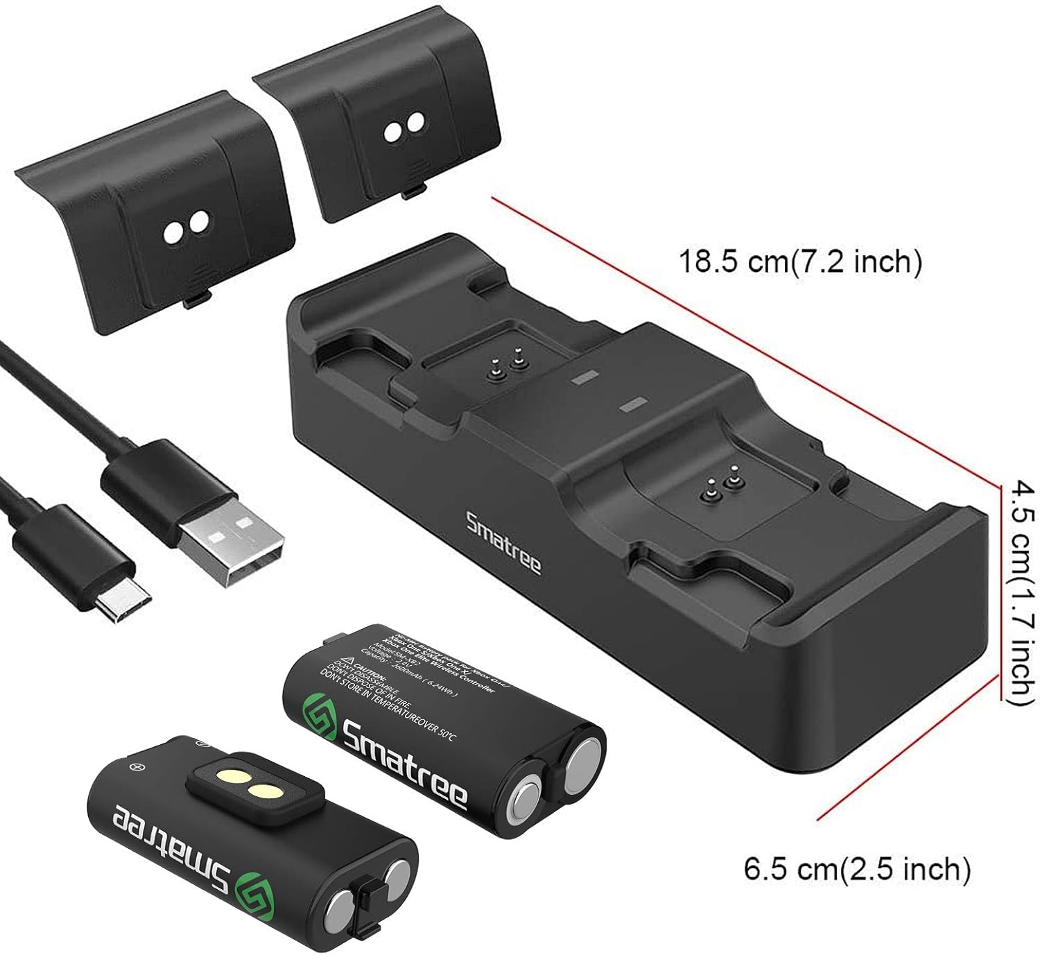 Smatree Controller Charger for Xbox Series X|S, Dual Charging Station for Xbox One/One X/One S/One Elite, Dual Charging Dock with 2x2000mAh Rechargeable Battery(Update Fit Xbox Series X|S)